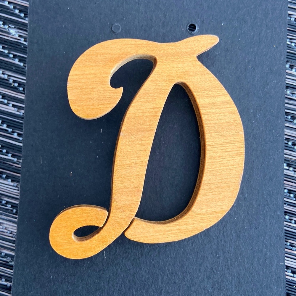 💜 Handmade Vintage Wooden Sweater Letter “D”